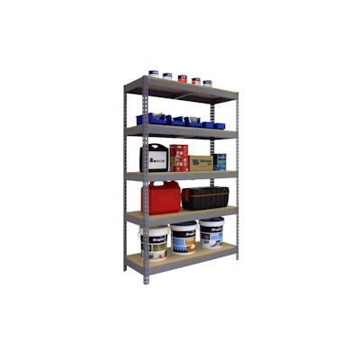 PROREGAL Schwerlastregal WOOD YETI LIGHT FIVE | HxBxT 200x100x45cm | Fachlast 300kg | Grau Image