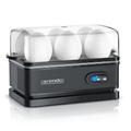Arendo Eierkocher 6-fach, 400 W, Edelstahl, Warmhaltefunktion, Härtegrad einstellbar, für 6 Eier, schwarz
