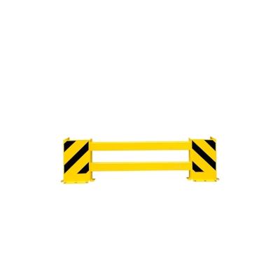 PROREGAL Längenverstellbare Regalschutz-Planke mit Anfahrschutzwinkel | Einfachregal-Set | HxBxT 50x90-130x19cm | Höhe 50cm | Schwarz-Gelb Image