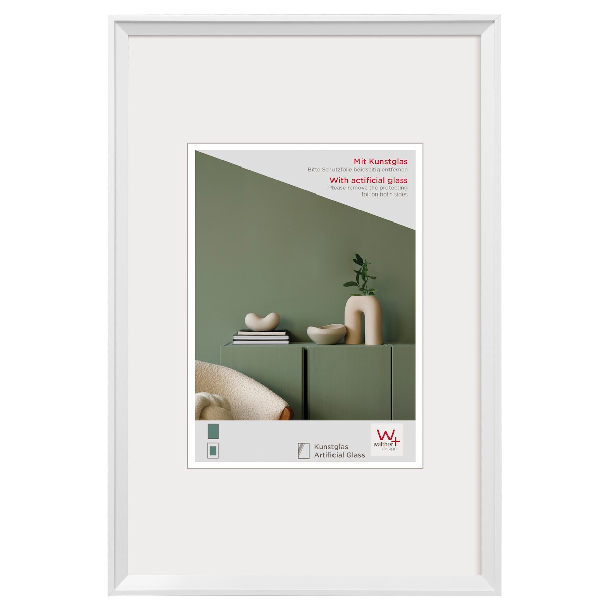 walther + design Desire Kunststoff Bilderrahmen, weiss, 7 x 10 cm Image