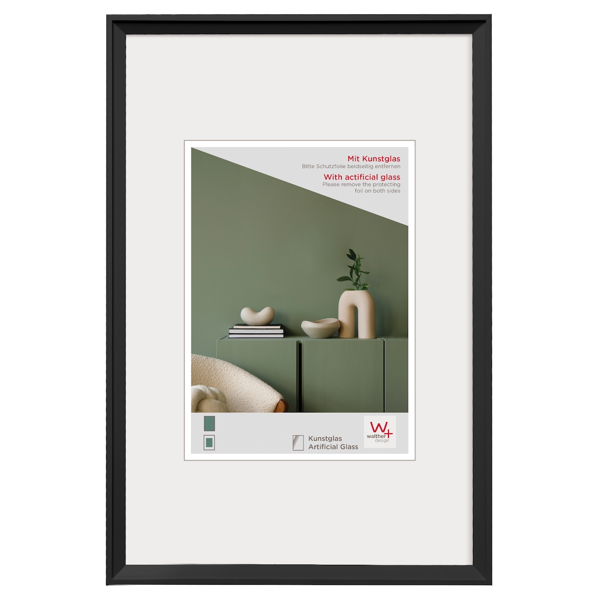 walther + design Desire Kunststoff Bilderrahmen, schwarz, 10 x 15 cm Image