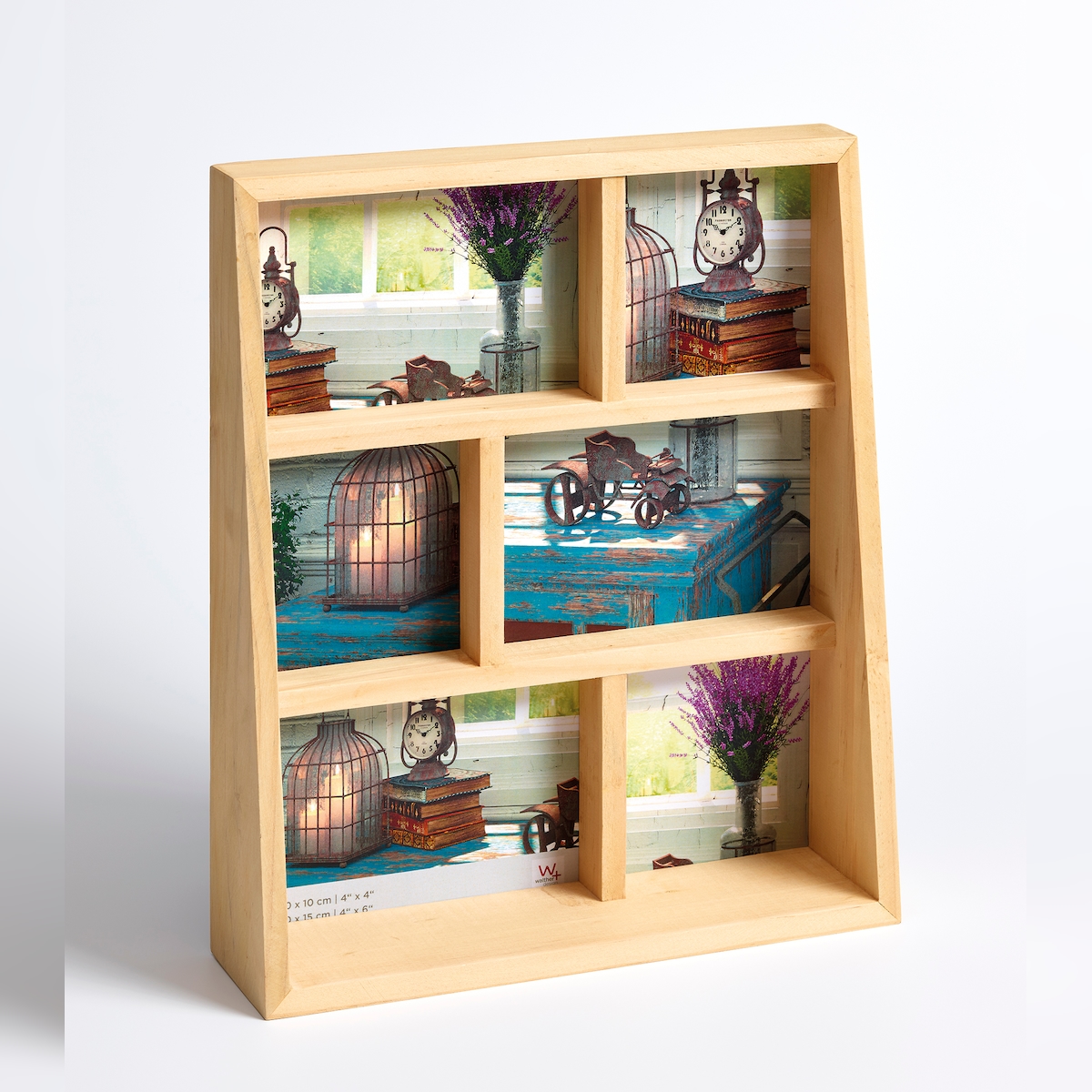 walther + design Rustic Portrait Galerierahmen, natur, je 3 X 10x15 + 10x10 cm Image