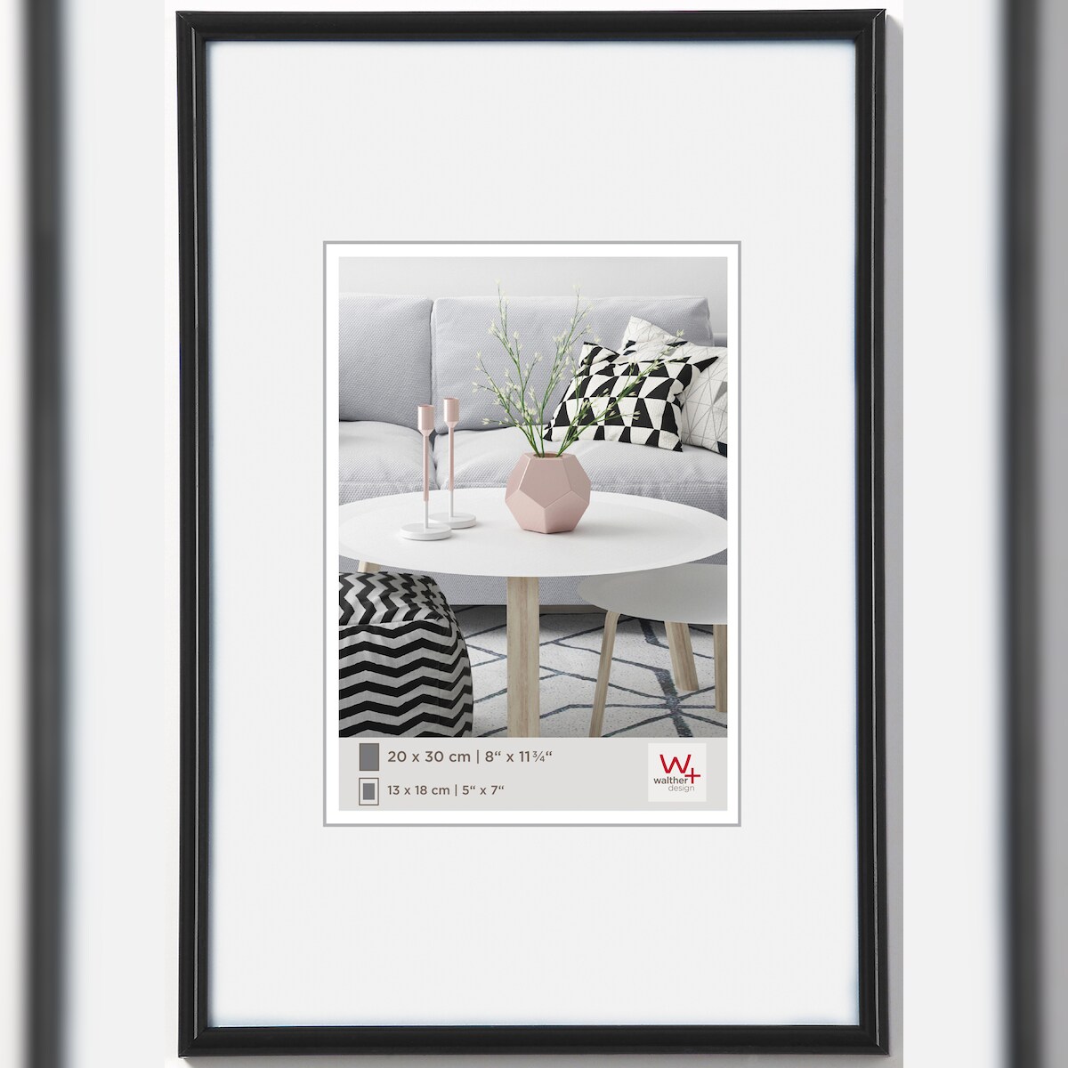 walther + design Galeria Kunststoff Bilderrahmen, schwarz, 7 x 10 cm Image