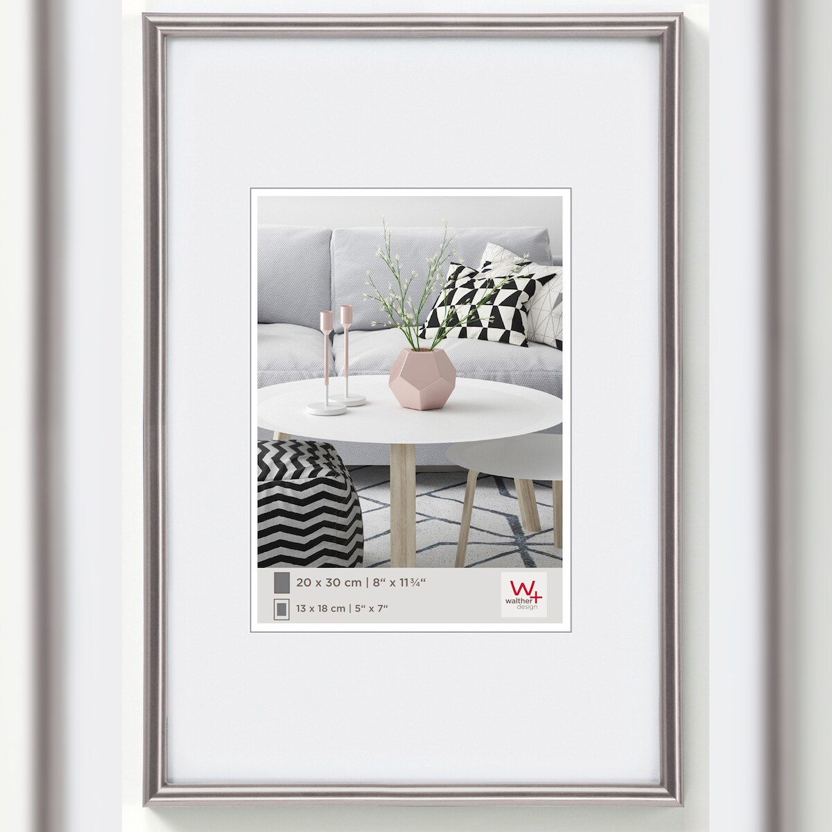walther + design Galeria Kunststoff Bilderrahmen, stahl, 13 x 18 cm Image
