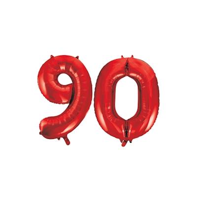 XL Folienballon rot Zahl 90