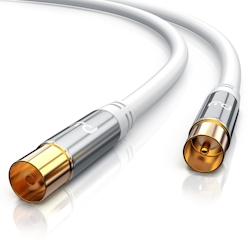 Primewire HDTV Antennenkabel mit 4-fach Schirmung IEC-Stecker zu RF-Buchse / 75 Ohm / 135dB - 3 m Image