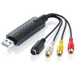 CSL Video Grabber USB Typ A, S-Video, Composite CVBS, Cinch zu USB 2.0 Typ A Stecker, USB Videograbber Audio Video Konverter, PAL NTSC, VHS zu DVD Image