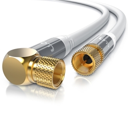 Primewire SAT-Kabel, Koax, F-Stecker, HDTV SAT Koax Kabel 90° gewinkelt, 4fach Schirmung, 135dB, 75Ohm - 1,5m Image