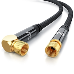 Primewire HDTV Satellitenkabel gewinkelt mit Braiding - 135Db - 75 Ohm - Stoffummantelung - 1 m Image