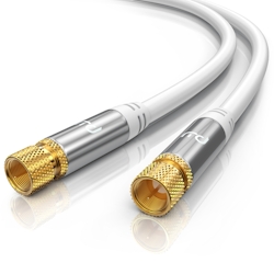 Primewire SAT-Kabel, Koax, F-Stecker, Premium HDTV SAT Koaxialkabel, 4fach Schirmung, 135dB, 75 Ohm - 20m Image