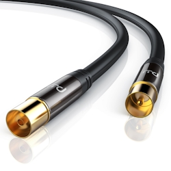 Primewire HDTV Antennenkabel mit 4-fach Schirmung IEC-Stecker zu RF-Buchse / 75 Ohm / 135dB - 1 m Image