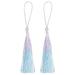 Uxcell 2Pack 5 Silky Bookmark Tassels with Loop for DIY Craft Accessory Purple/Sky Blue