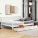 Full Size Daybed with 2 Storage Drawers and Support Legs, Sleeper Loveseat Living Room Bedroom Sofa Bed Loveseat, White