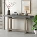 Contemporary Console Table with Industrial-inspired Concrete Wood Top, Extra Long Entryway Table Buffet Sideboard, Grey