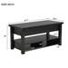 Lift Top Coffee Table End Table with Open Shelves for Living Room Flip-designs Folded Tabletop Dining Table Computer Desk, Black