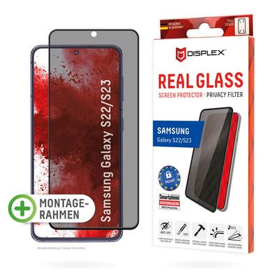 DISPLEX Displayschutzglas "Privacy Glass FC - Samsung Galaxy S22/S23" Displayfolien farblos (transparent) Zubehör für Handys Smartphones