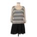 BCBGeneration Casual Dress - Mini Scoop Neck Long sleeves: Gray Print Dresses - Women's Size Medium