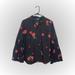 Ralph Lauren Tops | Lauren Ralph Lauren Pleated Long Sleeve Floral Blouse V Neck Sz S | Color: Black/Red | Size: S