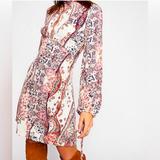 Free People Dresses | Free People Paisley All Dolled Up Dress Large | Color: Cream/Red | Size: L