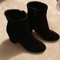 American Eagle Outfitters Shoes | Black Velvet American Eagle Ankle High Heeled Boots Size 7 | Color: Black | Size: 7