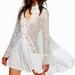 Free People Dresses | Free People Tell Tale Floral Lace Black & White Asymmetric High Low Dress Size M | Color: Black/White | Size: M
