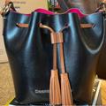 Dooney & Bourke Bags | Dooney & Bourke, The Serena, Embossed Leather Drawstring Crossbody | Color: Black | Size: Os