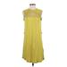 H&M Casual Dress - Mini Crew Neck Sleeveless: Yellow Print Dresses - Women's Size Small