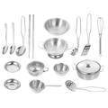 Toyvian 3 Sets Pcs Play Kitchen Pots and Pans Kids Mini Toys Play Dishes Kids Pots and Pans Playset Stainless Steel Cooking Utensils Kitchenware Toy Kidcraft Playset Cutlery Set Child Girl