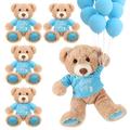 Lenwen 5 Pcs Baby Shower Bear Stuffed Decorations Animal Cute Plush Toy 14 Inch Stuffed Bear Plush Dolls in Bulk for Baby Shower Christmas Birthday Wedding Home Decorations (Boy)