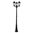 Searchlight Alex 3 Light Outdoor Post Lamp with Clear Glass in Black