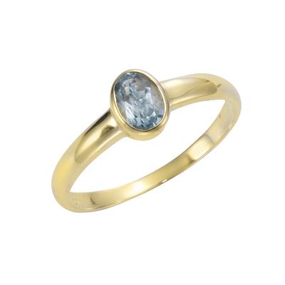 Fingerring VIVANCE "333/- Gelbgold mit Blautopas (beh.)" Gr. 19, gelb (gelb, blau), Fingerringe, Damen, 060 (19,1), Gold