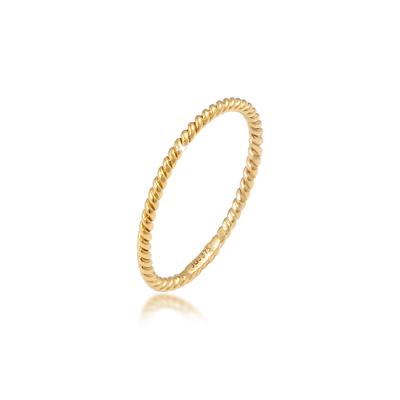 Fingerring ELLI PREMIUM "Gedreht 375 Gelbgold" Gr. 56, gold, Fingerringe, Damen, 56mm, ohne Stein, Gelbgold 375, 1.5mm Image