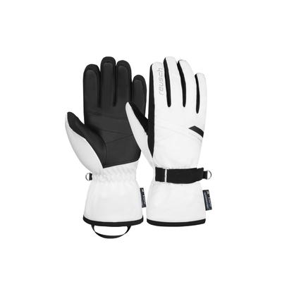 Skihandschuhe REUSCH "Helena R-TEX XT", Damen, Gr. 8,5, schwarz-weiß (weiß, schwarz), 87% Polyester, 11% Polyurethan, 2% Elasthan, mehrfarbig, feminin, Handschuhe, in extrawarmer, wasserdichter und atmungsaktiver Ausführung Image
