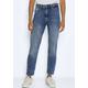 Ankle-Jeans NOISY MAY "NMMONI HW STRAGHT ANK JEANS AZ221DB NOOS" Gr. 30, Länge 32, blau (dark blue denim) Damen Jeans Ankle 7/8