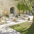 Salon de jardin EMPERIA Blanc Acacia 5 places - Aluminium traité époxy, Polyester, certifié FSC® Hespéride