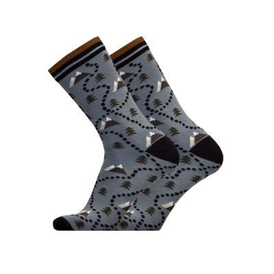 Socken UPHILLSPORT "PATH", Herren, Gr. 43-46, blau, 58% Wolle, 40% Polyamid, 2% Elasthan, mehrfarbig, Socken, mit tollem Muster Image