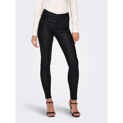Lederimitathose JDY "JDYNEWTHUNDER COATED HIGH SKN PNT NOOS", Damen, Gr. S (36), Länge 32, schwarz, Web, Obermaterial: 76% Viskose, 21% Nylon, 3% Elasthan, unifarben, modisch, skinny fit, Hosen Image