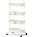 NOBLEWELL 44.09" H x 16.65" W Utility Cart w/ Wheels Metal in White | 44.09 H x 16.65 W x 14.13 D in | Wayfair WYFWY-PIUC08W