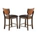 Corrigan Studio® Set Of 2 Fabric Counter Height Chair In Walnut & Dark Chocolate Upholstered in Brown | 39.38 H x 20.5 W x 23.25 D in | Wayfair