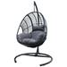 Dakota Fields Chandni Swing Chair w/ Stand Wicker/Rattan in Gray | 72.83 H x 46.5 W x 41.8 D in | Wayfair C6E2CC4D211E4B92BEB9282043F833F5