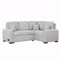 Gray Sectional - Latitude Run® Sectional Sleeper Sofa w/ USB Charging Port & Plug Outlet Velvet, Wood | 34.2 H x 87.4 W x 60.2 D in | Wayfair