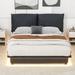 Latitude Run® Baqir Platform Bed w/ Sensor Light & Ergonomic Design Backrests Wood & Upholstered/ in Black | 41.6 H x 68 W x 84.8 D in | Wayfair