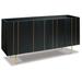 Everly Quinn Banafsai 64.13 Sideboard Wood in Black/Brown/Yellow | 32 H x 64.13 W x 18.13 D in | Wayfair FB8009B3521B4EAAA6C322340677C02F