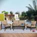 Winston Porter Enegess 4 - Person Outdoor Wicker Conversation Set Seating Group w/ Cushions Synthetic Wicker/All - Weather Wicker/Wicker/Rattan | Wayfair