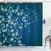 East Urban Home Japanese Shower Curtain Sakura Bloom Spring Season Polyester in Gray/Blue | 69 H x 70 W in | Wayfair