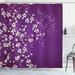 East Urban Home Japanese Shower Curtain Sakura Bloom Spring Season Polyester in Gray/Blue/Indigo | 69 H x 70 W in | Wayfair