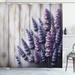 East Urban Home Lavender Shower Curtain Rustic Farm Purple Flowers Polyester | 70 H x 69 W in | Wayfair 7237FD9B8760441C98883E9A9DFCBE97