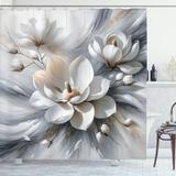 East Urban Home Grey Shower Curtain Realistic Magnolia Abstract Polyester | 84 H x 69 W in | Wayfair C0D5D91F75BE4145A4FCF9853D0E5417