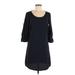 C'est Toi Casual Dress - Shift: Blue Solid Dresses - Women's Size 2