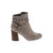 BP. Ankle Boots: Gray Print Shoes - Women's Size 8 - Round Toe